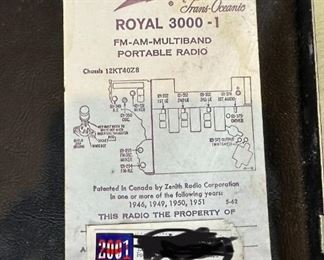 Zenith Trans-Oceanic Royal 3000-1 Shortwave Radio	10 x 12.5 x 5.2in	HxWxD
