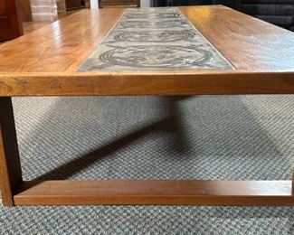 Vintage MCM Danish Modern Trioh Mobler Ox Art Teak & Tile Rectangular Coffee Table Denmark	16.5x33.25x61.25in	HxWxD
