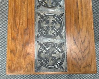 Vintage MCM Danish Modern Trioh Mobler Ox Art Teak & Tile Rectangular Coffee Table Denmark	16.5x33.25x61.25in	HxWxD
