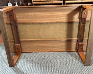 Vintage MCM Danish Modern Trioh Mobler Ox Art Teak & Tile Rectangular Coffee Table Denmark	16.5x33.25x61.25in	HxWxD
