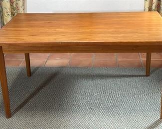 Vintage MCM Danish Modern Teak Draw Leaf Dining Table Denmark Henning Kjaernulf	29x39x59-99in	HxWxD
