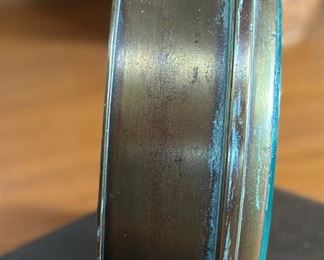 Antique Brass Aneroid Barometer Nautical	3.5x7.5in diameter	
