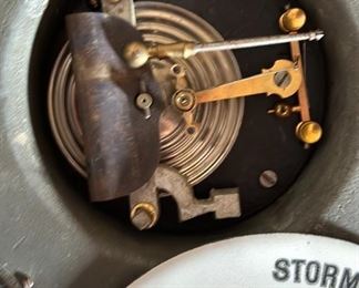 Antique Brass Aneroid Barometer Nautical	3.5x7.5in diameter	
