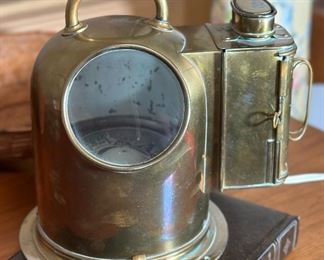 Antique Brass Ship Binnacle with Sestrel Compass	12x11x7in	HxWxD

