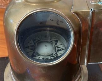 Antique Brass Ship Binnacle with Sestrel Compass	12x11x7in	HxWxD
