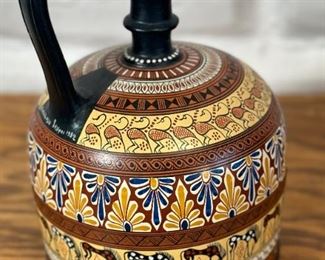 Greek Geometric Oinochoe Museum Copy Ceramic Vase Replica	9in H x 6in diameter	
