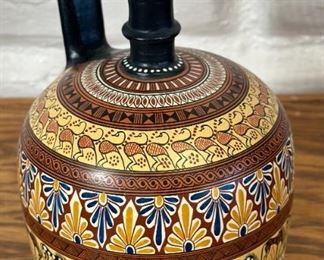 Greek Geometric Oinochoe Museum Copy Ceramic Vase Replica	9in H x 6in diameter	
