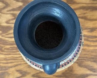 Greek Geometric 2 Handle Museum Copy Ceramic Vase Replica #2 Amphora	9.75 x 3.75in diameter at top.	
