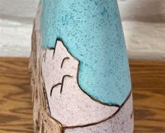 Southwestern Ceramic Pottery Vase Signed By Gina Arrighetti Pueblo	11 x 12 x 2.5in	HxWxD
