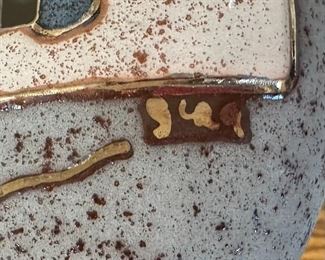 Southwestern Ceramic Pottery Vase Signed By Gina Arrighetti Pueblo	11 x 12 x 2.5in	HxWxD
