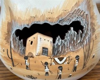 Southwest Painted Wedding Vase Pot ELLIS	8 x 6. X 4in	HxWxD
