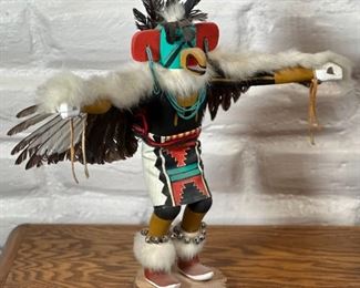 Native American Kachina Doll Eagle Dancer by B Mitchell	18 x 17 x 6.5in	HxWxD
