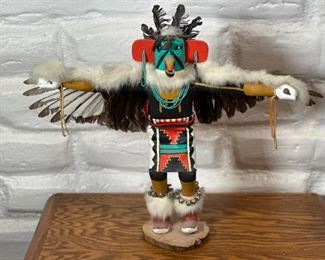 Native American Kachina Doll Eagle Dancer by B Mitchell	18 x 17 x 6.5in	HxWxD
