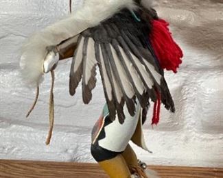 Native American Kachina Doll Eagle Dancer by B Mitchell	18 x 17 x 6.5in	HxWxD
