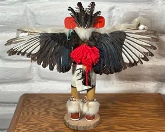 Native American Kachina Doll Eagle Dancer by B Mitchell	18 x 17 x 6.5in	HxWxD
