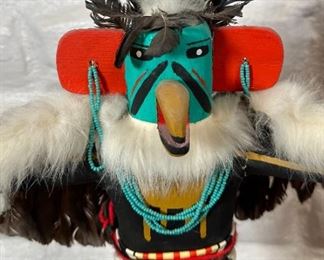Native American Kachina Doll Eagle Dancer by B Mitchell	18 x 17 x 6.5in	HxWxD
