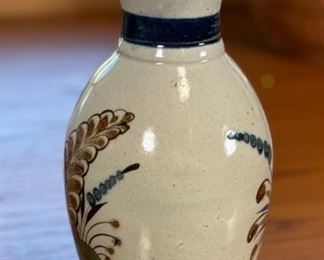 Tonala Bird Floral Flower Vase Mexican Pottery	9.5 x 3.5 diameter at opening.	
