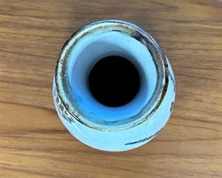 Tonala Bird Floral Flower Vase Mexican Pottery	9.5 x 3.5 diameter at opening.	
