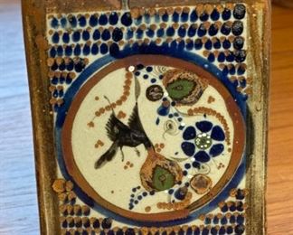 Tonala Bird Floral Flower Vase Mexican	8.5 x 6 x 3.5in	HxWxD
