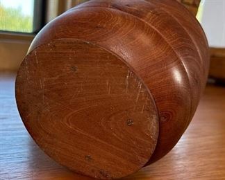 Teak Burl Container Jar w/ Lid, MCM	5.5 x 5in diameter	
