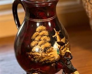 5pc Handpainted Dutch kraantjeskan Antique Lacquered Pewter Coffee Urn	Teapot: 15.5 x 6 x 5in	
