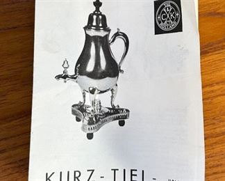 5pc Handpainted Dutch kraantjeskan Antique Lacquered Pewter Coffee Urn	Teapot: 15.5 x 6 x 5in	
