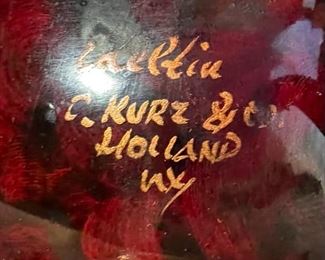 5pc Handpainted Dutch kraantjeskan Antique Lacquered Pewter Coffee Urn	Teapot: 15.5 x 6 x 5in	
