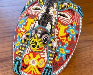 Huichol Beaded Mask Mexican Folk Art Wall Mask	10 x 7.75 x 5in	HxWxD
