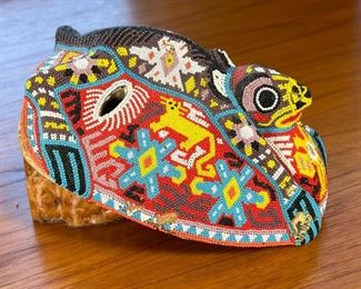 Huichol Beaded Mask Mexican Folk Art Wall Mask	10 x 7.75 x 5in	HxWxD
