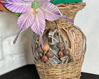 Carved Wood Flower display	36 inches high	
