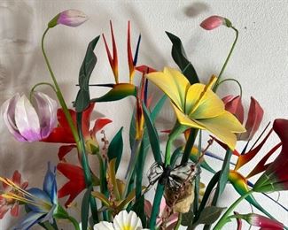 Carved Wood Flower display	36 inches high	
