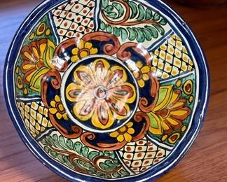T. Ruth Mexican Talavera Pottery Bowl	3.5 x 11.5 diameter.	
