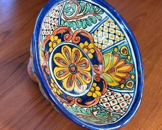 T. Ruth Mexican Talavera Pottery Bowl	3.5 x 11.5 diameter.	
