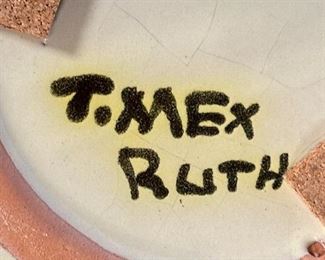 T. Ruth Mexican Talavera Pottery Bowl	3.5 x 11.5 diameter.	
