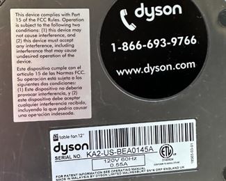 Dyson Air Multiplier Fan	22.25 x 14 x6in	HxWxD
