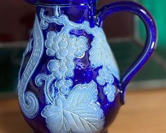 Hubert Krumeich Remmy Oberbetschdorf Alsace France Cobalt Blue Small Pottery	4.75 inches tall.	
