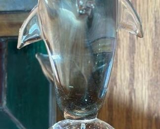 V Nason & C Murano Glass Dolphin on Ball Figurine Italy	9.75 inches high.	
