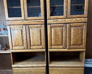 Oak Tree Furniture 2pc Oak Bookshelf Cabinets PAIR	Each: 76 x 26 x 19in	HxWxD
