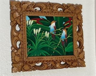 2 Birds Carved Frame Art	Frame: 13 x 15in	
