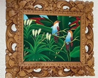 2 Birds Carved Frame Art	Frame: 13 x 15in	
