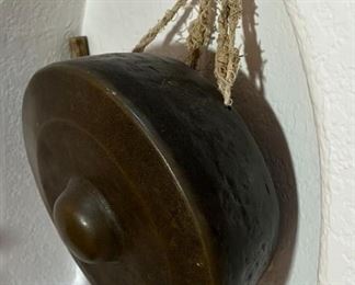 Bronze Balinese Gong & Mallet	4.5 x 8.75in diameter.	

