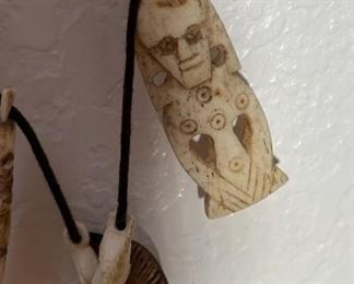 Carved Bone Tribal Necklace	16 inches size	
