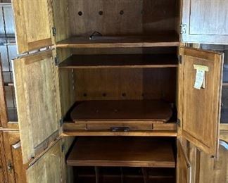 Ethan Allen Maple Lighted Display Wall Unit / Bookcase Country French Collection Solid Maple	78 x 102 x 22in	HxWxD
