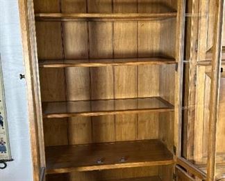 Ethan Allen Maple Lighted Display Wall Unit / Bookcase Country French Collection Solid Maple	78 x 102 x 22in	HxWxD
