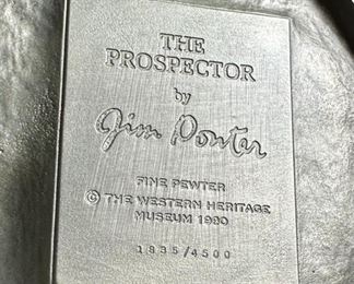 Jim Ponter The Prospector Pewter Sculpture Statue	11.75 inches high	
