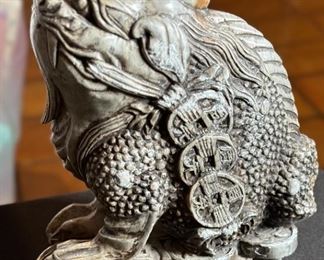 Carved Stone Chinese Foo Dog	8 inches high	
