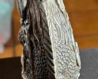 Carved Stone Chinese Foo Dog	8 inches high	
