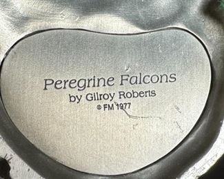 Peregrine Falcons Gilroy Roberts Pewter Sculpture Statue Franklin Mint	4.5 inches high.	
