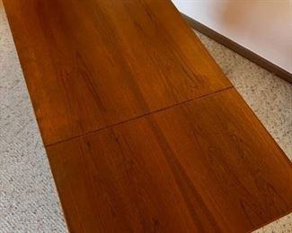 Danish Modern Teak Desk G.V. Gasvig Desk	Table top dimensions without Leaf 48 in x 24 in. With Leaf 64 in x 24 in desk, height, 28.25 inches, 49.25 inches long 24.25 inches deep.	
