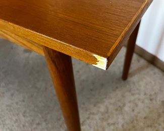 Danish Modern Teak Desk G.V. Gasvig Desk	Table top dimensions without Leaf 48 in x 24 in. With Leaf 64 in x 24 in desk, height, 28.25 inches, 49.25 inches long 24.25 inches deep.	
